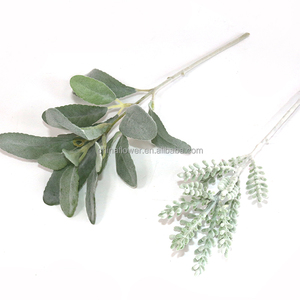 FC7406 Commercio All'ingrosso artificiale affollamento foglie mestiere dusty miller di seta foglie di eucalipto - Product Image 3