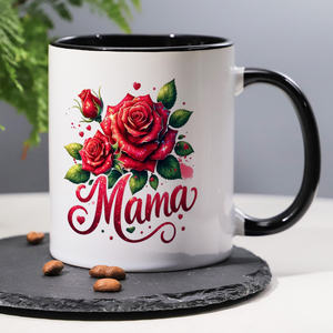 Nouvelle <span class=keywords><strong>tasse</strong></span> à café en céramique Diytree motif de fleurs rouges cadeau de fête des mères anniversaire Rose <span class=keywords><strong>tasse</strong></span> pour les nouvelles mères et grands-mères - Product Image 2