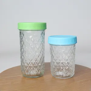 Cao quaadultcanning Jar 16oz Glass Mason Jar nhà bếp thực phẩm lưu trữ chai & lọ container đa chức năng rõ ràng thủy tinh làm bằng tay