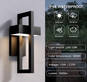 Appliques murales d'extérieur moderne extérieur LED applique murale extérieure éclairage 13.6 pouces pour <span class=keywords><strong>maison</strong></span> porte d'entrée porche garage patio - Product Image 2