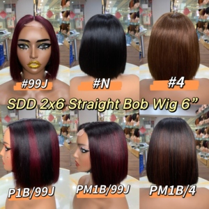 Peluca de Cabello Humano Vietnamita 100% Real, 2x6, 6 Pulgadas, Lisa, Super Double Drawn, Estilo Bob Corto Natural - Product Image 5