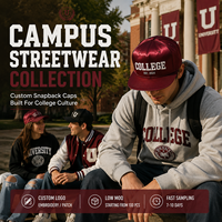 Gorra de Satén Personalizada con Etiqueta Privada, Gorra Retro con Bordado de Letras en Arco, Gorra Juvenil de Estilo Urbano para Marca Universitaria