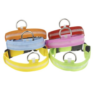 Collar de perro Lynpet Multicolor LED con luz, recargable, intermitente, resplandor, nailon sólido oscuro, Animal reflectante, Collar personalizado para mascotas - Product Image 6