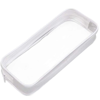 Top vente souple transparent en pvc transparent en plastique crayon pochette école étui à crayons en pvc