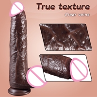 Dildo réaliste télécommandé géant en silicone liquide marron, grand, souple, rétractable, jouet sexuel pour femmes