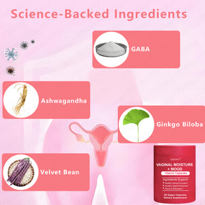 Capsules de soutien de l'humidité vaginale et de l'humeur LDJ OEM Manufacturer, à base de plantes, Withania Somnifera, GABA, L-Arginine, pour la fonction sexuelle féminine - Product Image 5