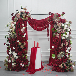 Customizable Wedding Floral Arrangement Open Double Arch Flower Horn Arch Artificial Flowers for Wedding Aisle Decor - Product Image 1