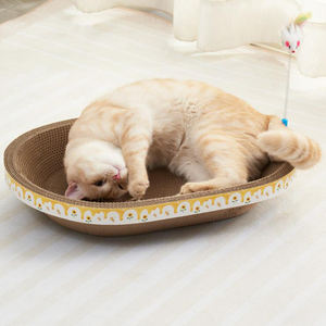 Kertas bergelombang berkepadatan tinggi yang dipertebal tahan aus tanpa penumpahan melingkar terintegrasi kucing papan gores sarang kucing untuk kucing - Product Image 2