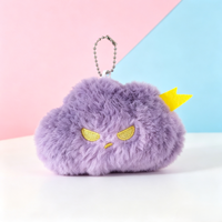 Pendentif en peluche Nuage d'humeur Nuage de foudre, Breloque mignonne pour sac, Porte-clés créatif, Ornement à suspendre pour sac à dos, Poupée en peluche Nuage sombre