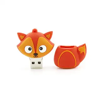 Tùy chỉnh thiết kế Fox Shape Flash Memory Stick 16GB hình dạng động vật PVC USB Pen Drive số lượng lớn giá rẻ từ Trung Quốc