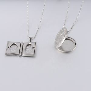 Collar con Colgante de Acero Inoxidable con Diseño de Escarabajo y <span class=keywords><strong>Libro</strong></span> en Forma de Corazón Circular Elíptico de Estilo Moderno - Product Image 4