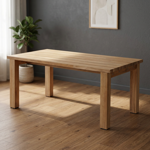 Mesa de Comedor Portátil Rectangular de Madera Maciza Ecológica, Diseño Moderno y Minimalista, Resistente al Agua, para 6 Personas, Estable para Exteriores - Product Image 2