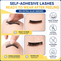 Pestañas Postizas Autoadhesivas, Aplicación sin Pegamento, Tira Adhesiva Negra, Proveedor de Productos de Belleza, Fácil Aplicación para Venta Minorista de Cosméticos