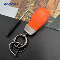 Porte-clés de voiture en cuir avec logo métallique pour BMW Mercedes VW Audi MINI Lamborghini Maserati, accessoires anti-perte