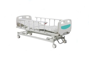 <span class=keywords><strong>Lit</strong></span> d'hôpital à deux fonctions avec tête <span class=keywords><strong>de</strong></span> <span class=keywords><strong>lit</strong></span> en ABS et <span class=keywords><strong>barre</strong></span> en acier, système manuel à deux manivelle - Product Image 4