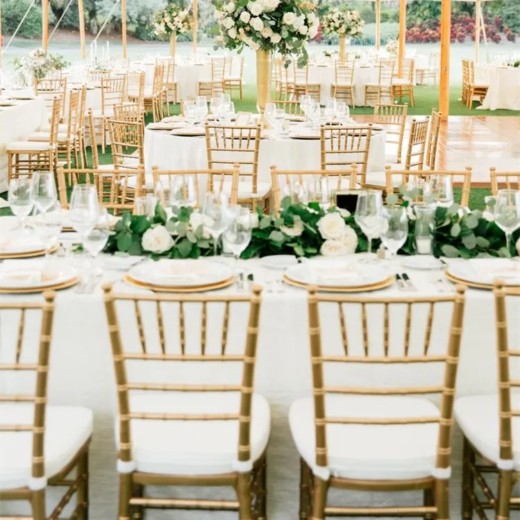 Silla lujosa de resina acrílica para eventos, banquete, boda, chivari