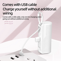 2025 nuevos Mini bancos de energía de 5000 mAh Cables integrados portátiles PD22.5W banco de energía de cápsula de carga rápida 5000 Mah para iPhone