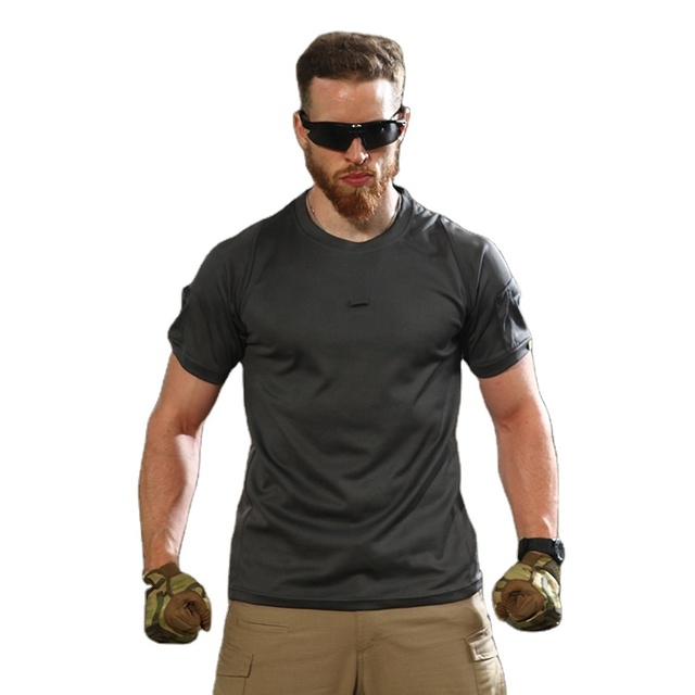 Men Tactical Concealed Carry T-Shirt Quick Dry Multi-Pocket Undercover Combat Shirt Custom Logo OEM