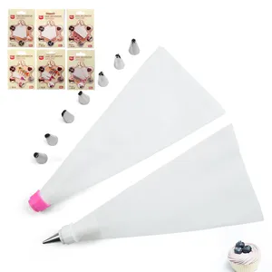 Kit de bico para confeiteiro de bolo, ferramentas de decoração de cupcake, bicos de confeiteiro de metal com sacola transparente
