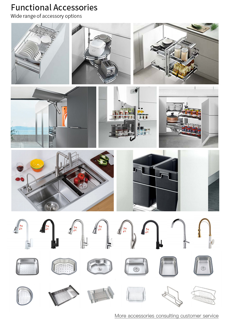EDNA Standard Modern Style Slide Out Stainless Steel Kitchen Cabinets Canister Manufacturing