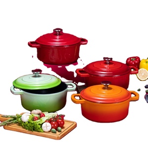 Casserole en fonte émaillée <span class=keywords><strong>DEBIEN</strong></span>, prix de gros, minimaliste, écologique, avec deux poignées, toutes tailles - Product Image 1