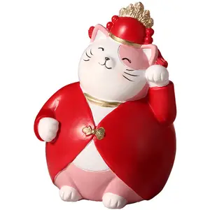 amazon gatto ornamenti da giardino Suppliers-Simpatico gatto della fortuna moderno resina creativa Lucky Cat artigianato 2021 simpatici articoli da regalo