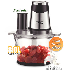 Mini Procesador de Alimentos Dsp con Jarra de Vidrio de 3.0L y Cuchillas de Acero Inoxidable para Picar, Moler, Triturar, Mezclar, Uso Doméstico - Product Image 1