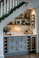 Meubles bar pour la maison dissimulés sous les escaliers et sous la rampe d'escalier : Idées de design pour mini-bars