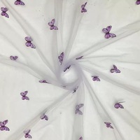 Tulle brodé en maille 3D écologique et coloré, dentelle pour robe de mariée, enfant