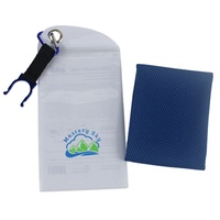 Pochette personnalisée en PVC recyclable avec fermeture éclair, enduite anti-UV, pour l'emballage de bouteilles d'eau et de serviettes rafraîchissantes
