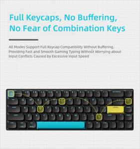 Teclado Mecánico Inalámbrico Portátil de Perfil Bajo con 65% de Teclas PBT, Retroiluminación LED, Conexión BT 2.4G USB <span class=keywords><strong>C</strong></span>, 1500mAh - Product Image 4