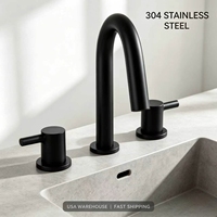 Robinet de lavabo de salle de bain OEM/ODM à expédition rapide depuis l'entrepôt, robinet de lavabo à 2 poignées, large, à 3 trous pour lavabo de salle de bain