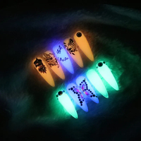 Kit de vernis à ongles en gel poly acrylique lumineux qui brille dans le noir, couleurs vives, pour manucure DIY