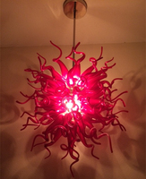 Lustre en verre soufflé à la main coloré, transparent, moderne, fait à la main, art de plafond pour salon, style 1020, rose clair, 10, économie d'énergie