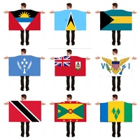 Drapeau national personnalisé à porter, cape imprimée numériquement en polyester de poids moyen pour supporters de tournois sportifs