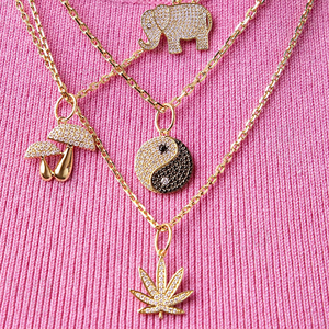 Gemnel Pendentif élégant en pierre CZ noire Yin Yang en argent 925 Bijoux glacés à breloques chinoises pour hommes et femmes - Product Image 5