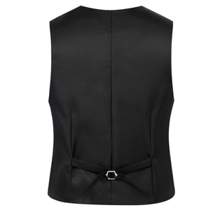 Gilet formel classique réversible pour <span class=keywords><strong>homme</strong></span> des années 1920, couleur unie, taille plus, simple boutonnage, smoking composé de tissu durable - Product Image 2