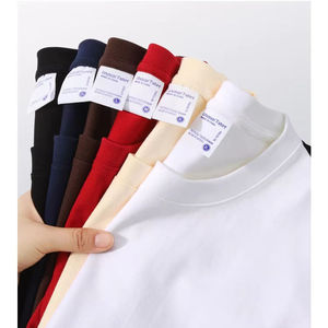 Maglietta Intima Basic Bianca 100% Cotone JY da <span class=keywords><strong>Uomo</strong></span>, Casual a Maniche Corte, Stampata, Lavorata a Maglia, Vestibilità Oversize, Traspirante, per Uso Quotidiano, 220g - Product Image 2