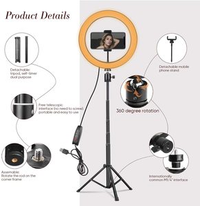 الجمال التصوير إضاءة صور 10 بوصة 26 سنتيمتر led مصباح مصمم على شكل حلقة مع 2.1m حامل ثلاثي القوائم selfie مصباح مصمم على شكل حلقة - Product Image 6
