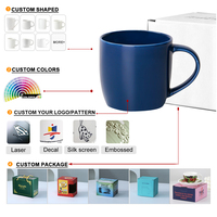 Mug en porcelaine personnalisé avec logo du fabricant, cadeau personnalisé, rouge et noir, mug à café en céramique promotionnel pour café