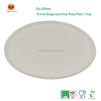 Assiette à pizza en bagasse gratuite Pfas 32cm assiettes à pizza en papier jetables compostables assiette en papier grande pizza