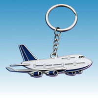 Porte-clés promotionnel personnalisé avec logo, modèle d'avion en métal émaillé, souvenir, mini porte-clés mousqueton 2D en alliage de zinc