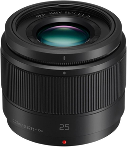 เลนส์ Panasonic, 25 มม., F1.7 ASPH, มิเรอร์เลสโฟร์เทิร์ดส์, H-H025K (สีดำ USA) เซ็นเซอร์ CMOS กล้องมิเรอร์เลส - Product Image 2