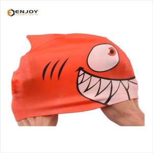 Eco-friendly Material Custom Logo Printed Silicone Fish Kids <strong>Swimming</strong> <strong>Cap</strong> - Product Image 3