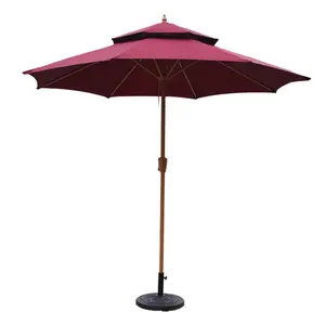Grand parasol de plage extérieur anti-UV avec logo personnalisé, 4/6/8 <span class=keywords><strong>baleines</strong></span> en bois, commande manuelle, imprimé, pour l'Italie Big Whale - Product Image 6