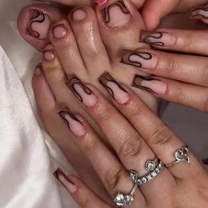 Vente chaude de haute qualité ensemble deux pièces <span class=keywords><strong>ongles</strong></span> à bords bleus portables français doux Cool doux orteil et doigt <span class=keywords><strong>faux</strong></span> <span class=keywords><strong>ongles</strong></span> - Product Image 2