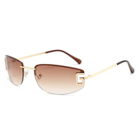 Twooo T1634 Lunettes de soleil tendance sans monture, style nouveau, personnalité polyvalente, tendance, voyage, protection solaire