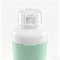 Bouteille cylindrique à bouchon rabattable vert menthe mat 350 ml 500 ml, couvercle double couche blanc, conteneur vide de voyage pour soins de la peau, rechargeable