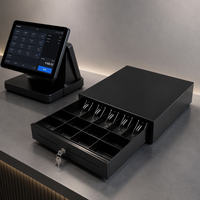 Tiroir-caisse noir 5 billets/8 pièces LB-410G avec système POS Android et Windows
