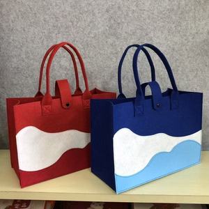 Borsa Tote Multicolore con Design a Punta, Fornitura Diretta dalla Fabbrica, Borse Regalo per lo Shopping, Borsa in Feltro da Donna - Product Image 2